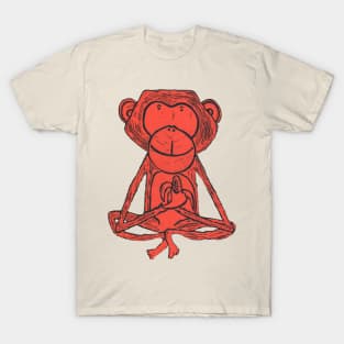 Monkey, cheeky red monkey, on pale stone T-Shirt